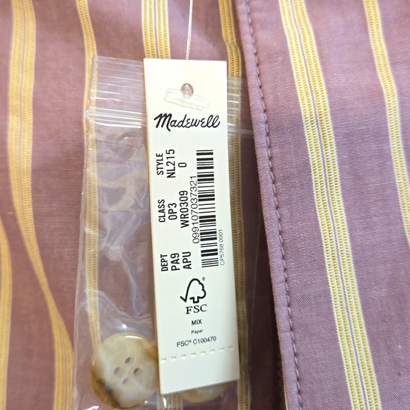Madewell NWT Striped trouser. Purple and cream - Picture 3 of 4